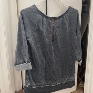 Roxy grey jacket no hood zipper in the back